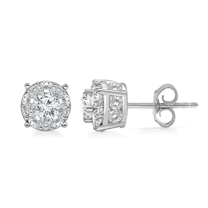 Diamond Stud Earrings in 14K White Gold (2 ct. tw.)