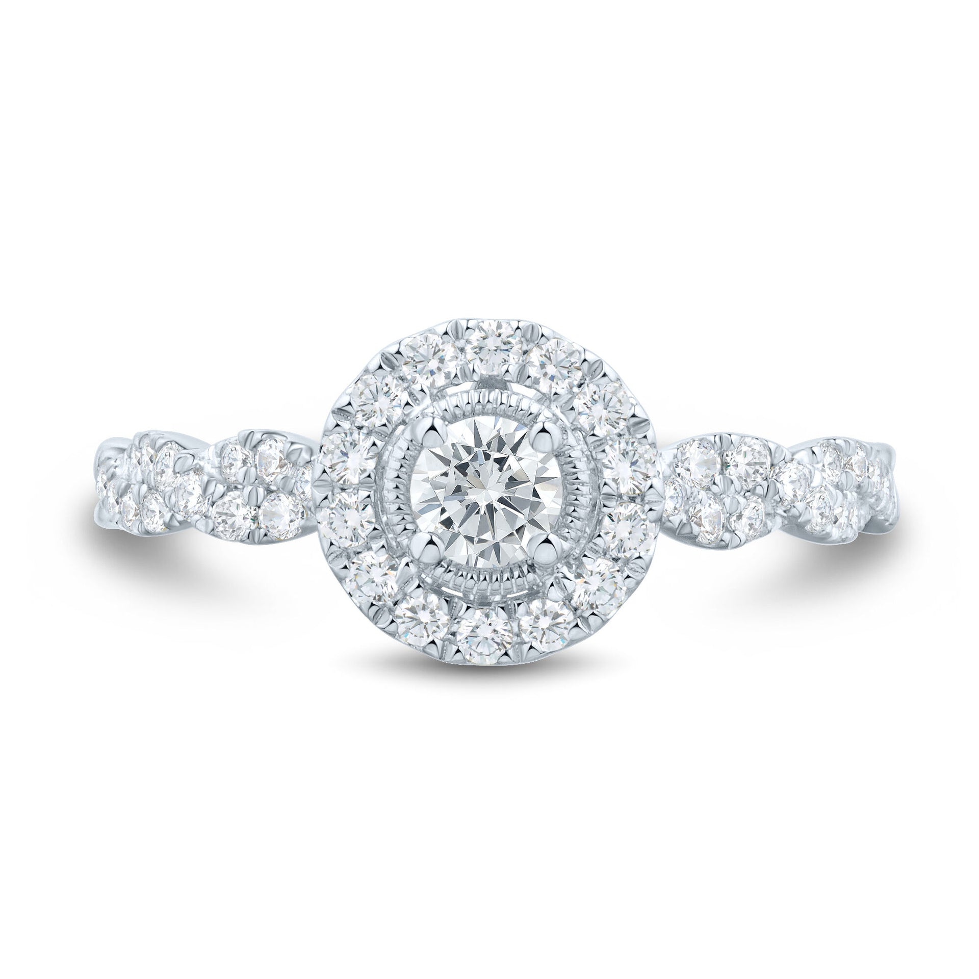 Round Diamond Engagement Ring in 10K White Gold (1/2 ct. tw.)