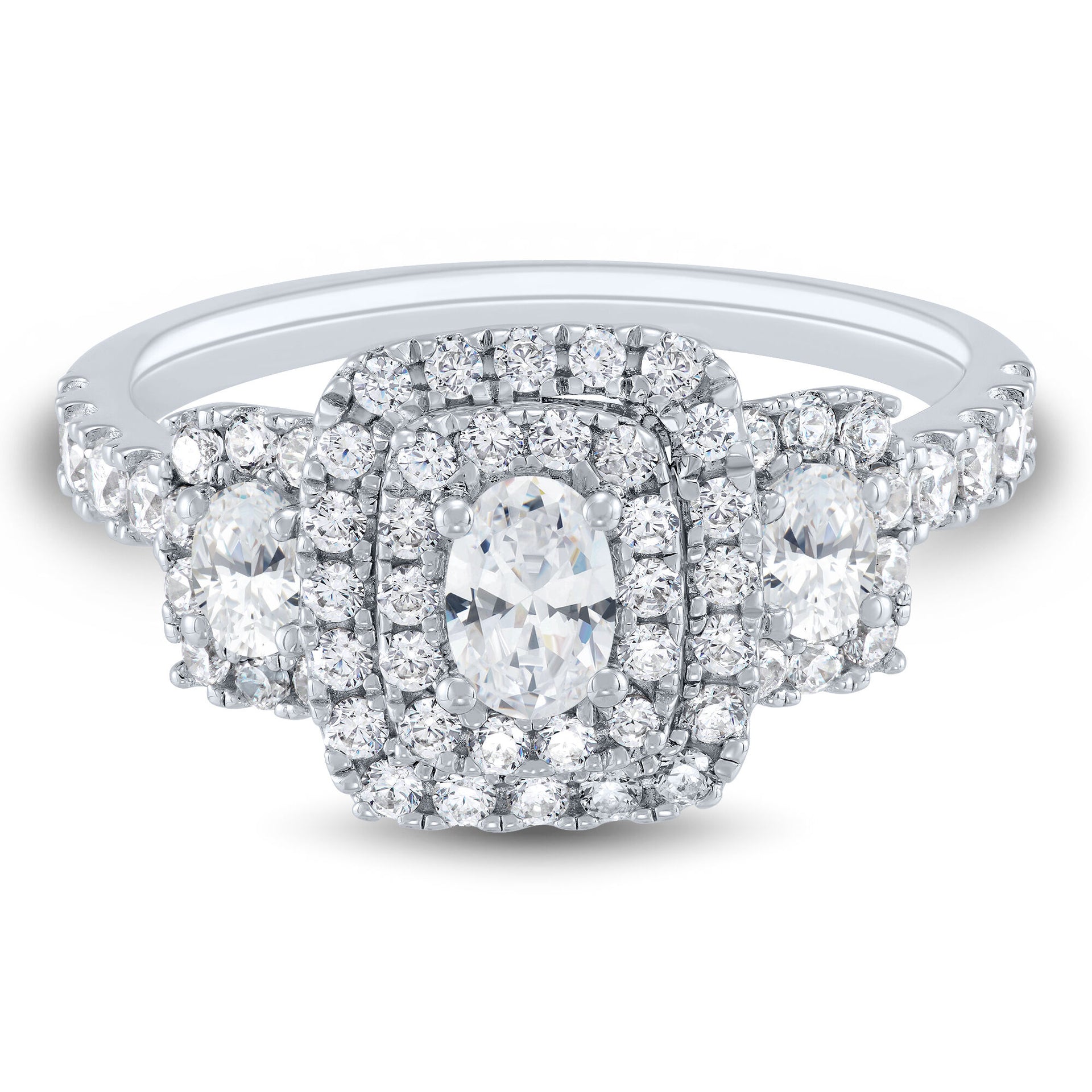 Three-Stone Diamond Ring in 14K White Gold (1 1/4 ct. tw.)