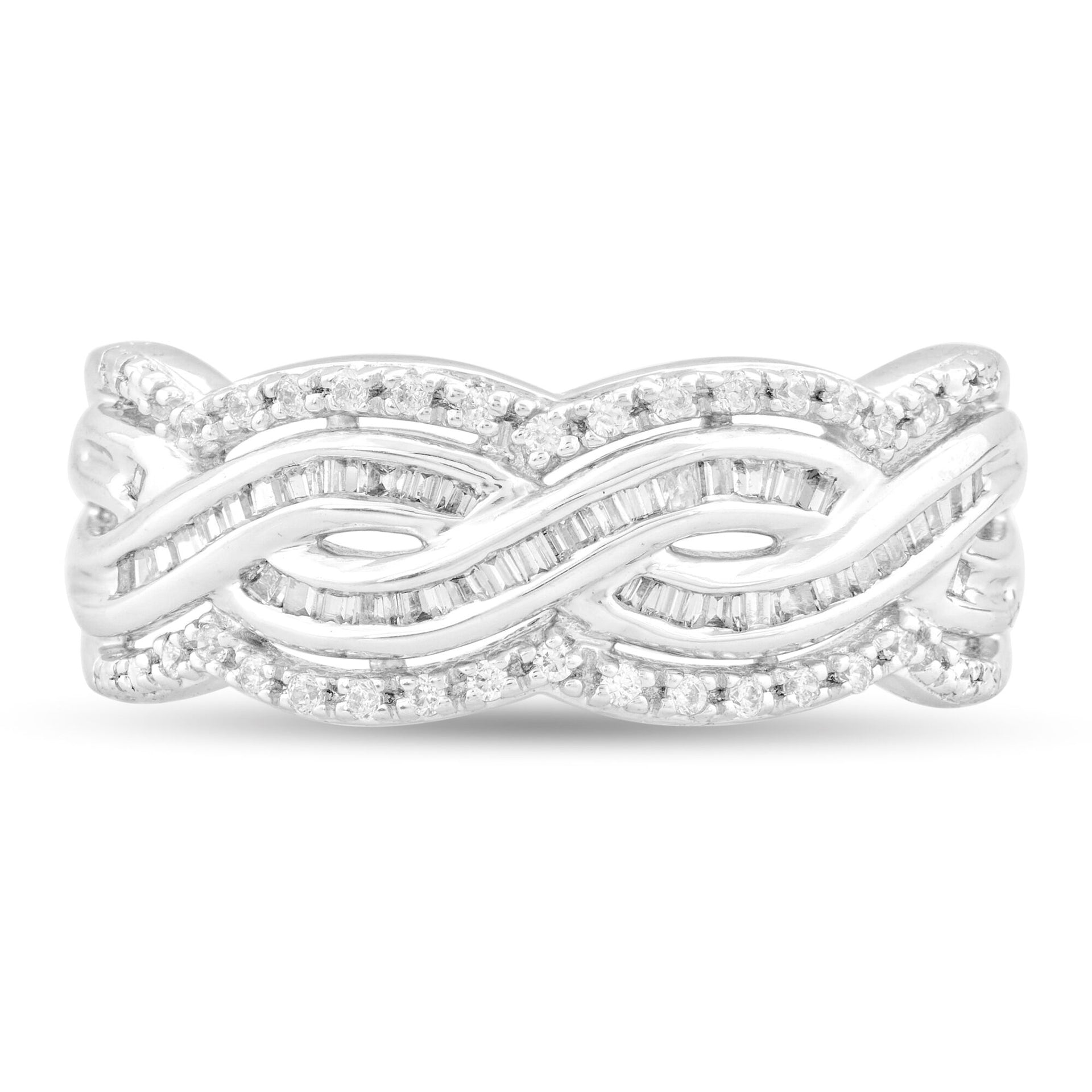 Braided Diamond Ring in Sterling Silver (1/3 ct. tw.)