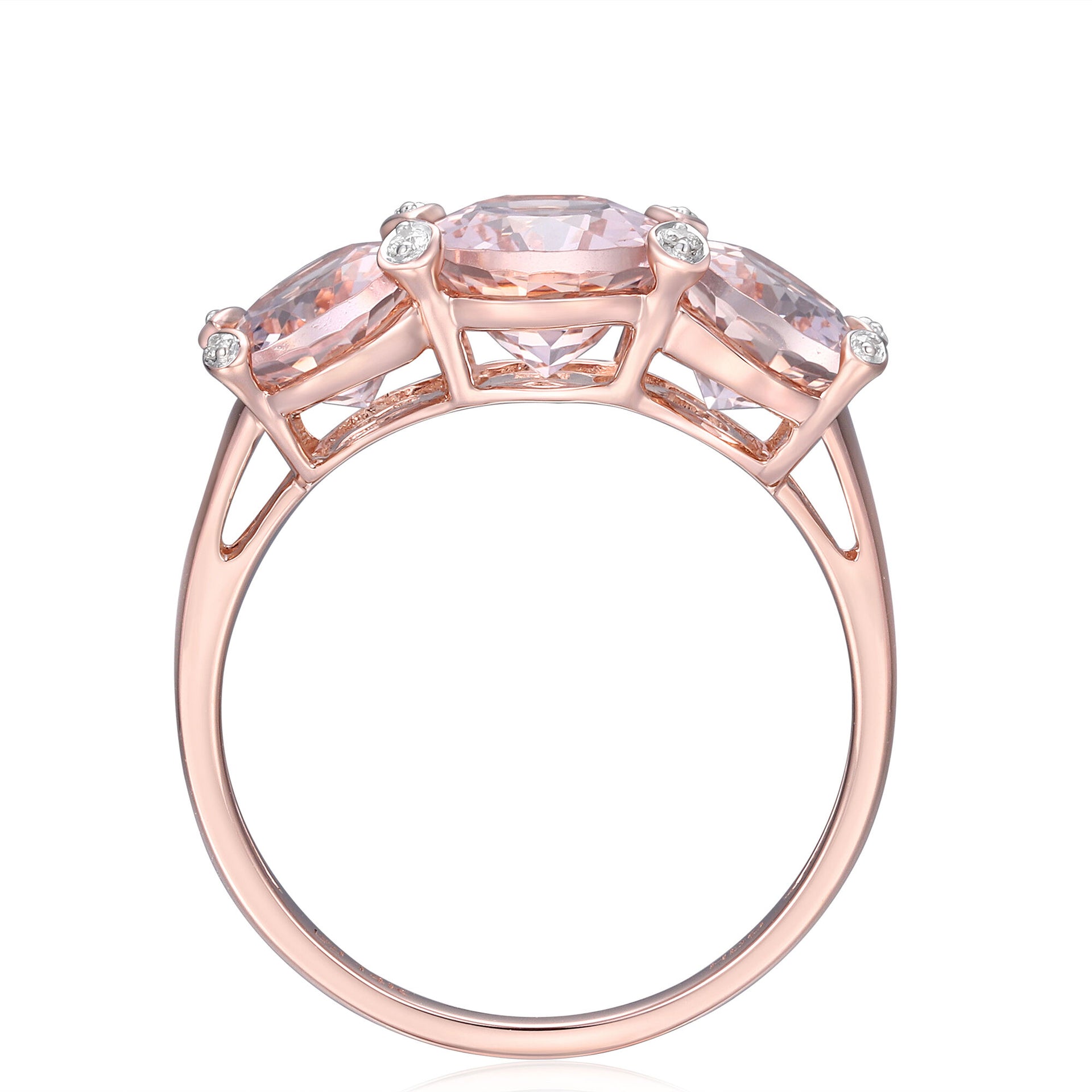 Morganite & Diamond Accent Ring in 14K Rose Gold