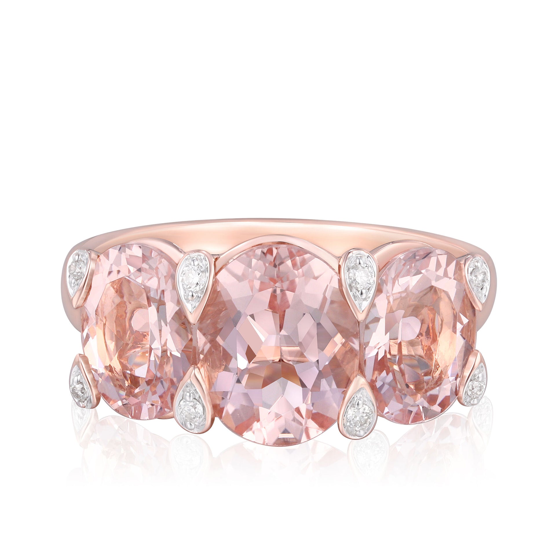 Morganite & Diamond Accent Ring in 14K Rose Gold