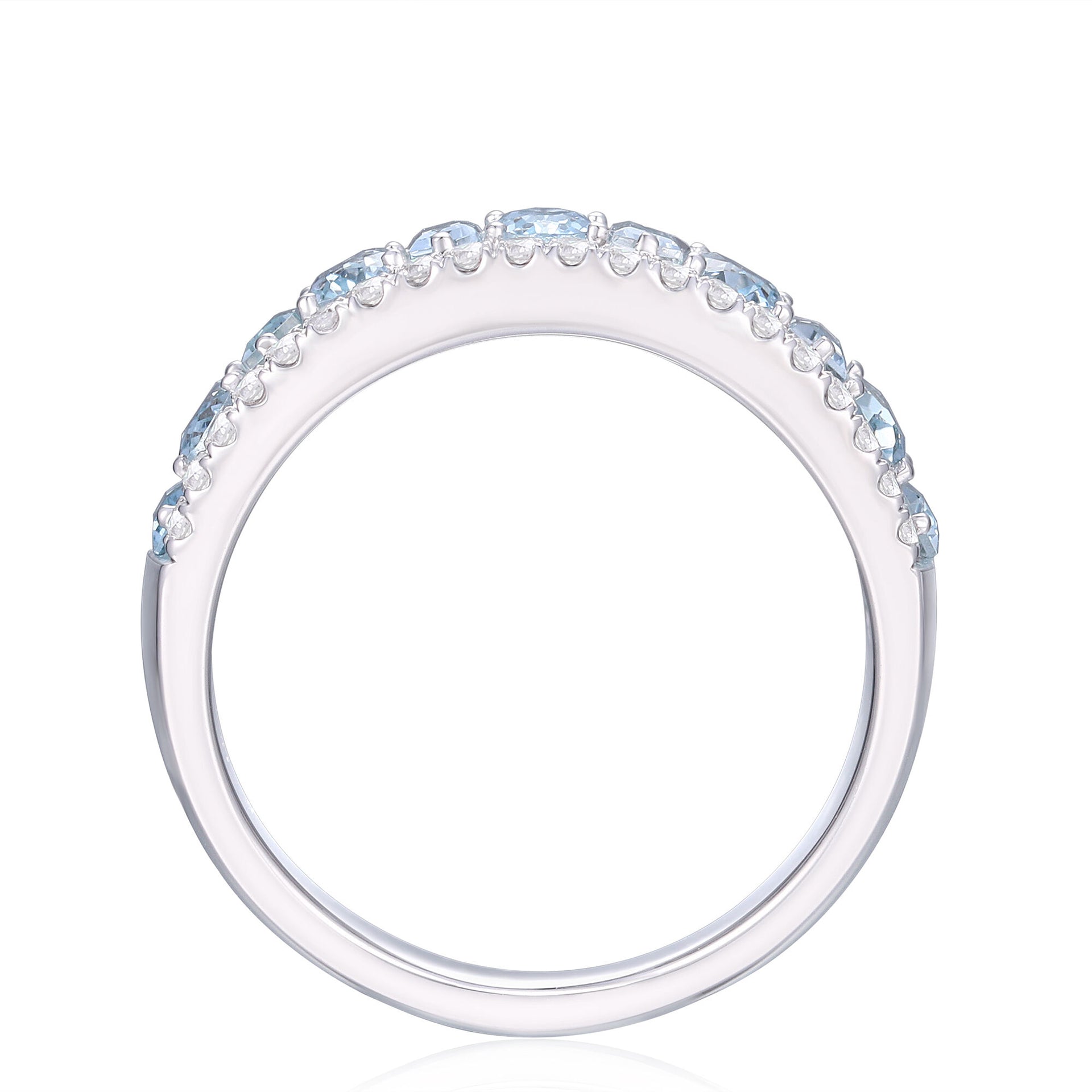 Aquamarine & Diamond Ring in 14K White Gold (1/3 ct. tw.)