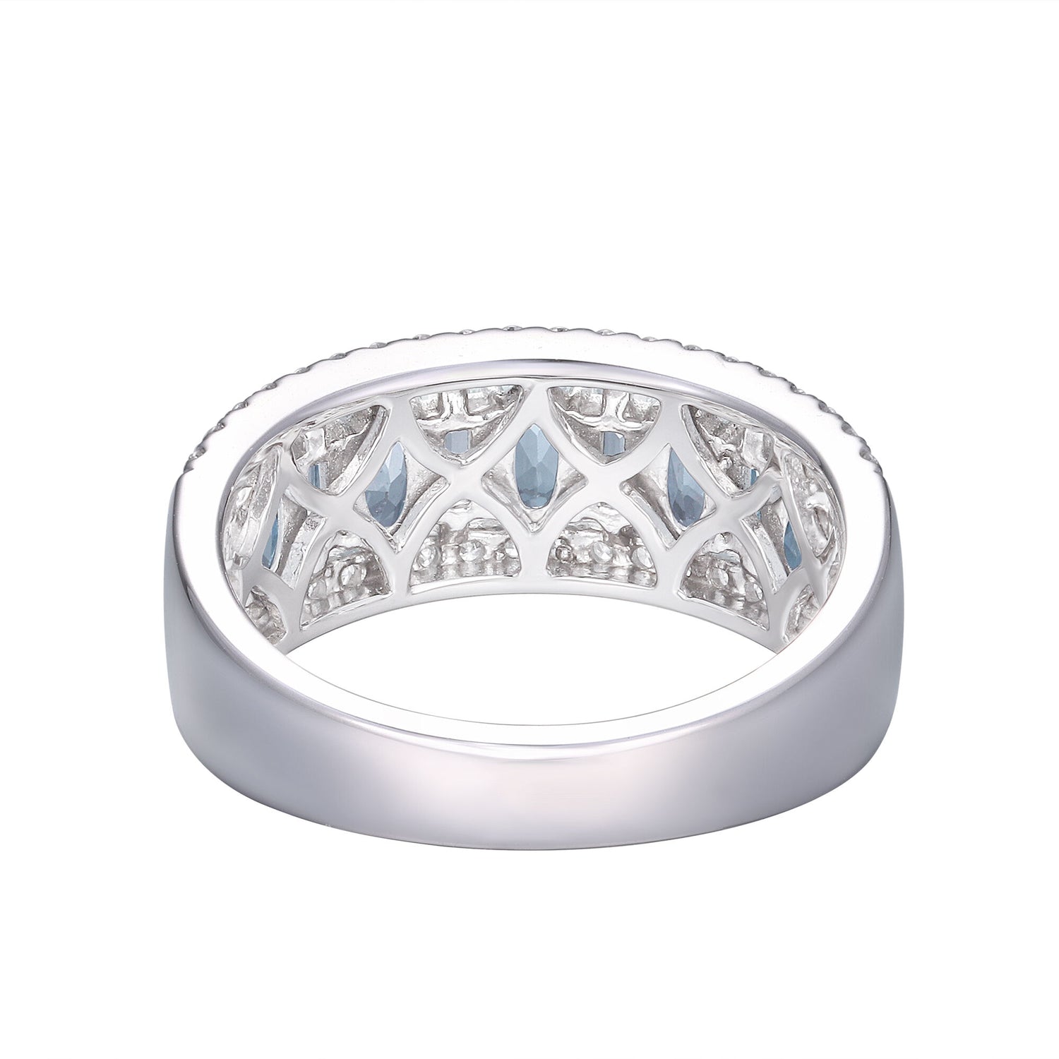 Aquamarine & Diamond Ring in 14K White Gold (1/3 ct. tw.)