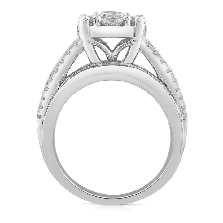 Lab Grown Diamond Composite Engagement Ring in 10K White Gold (3 ct. tw.)