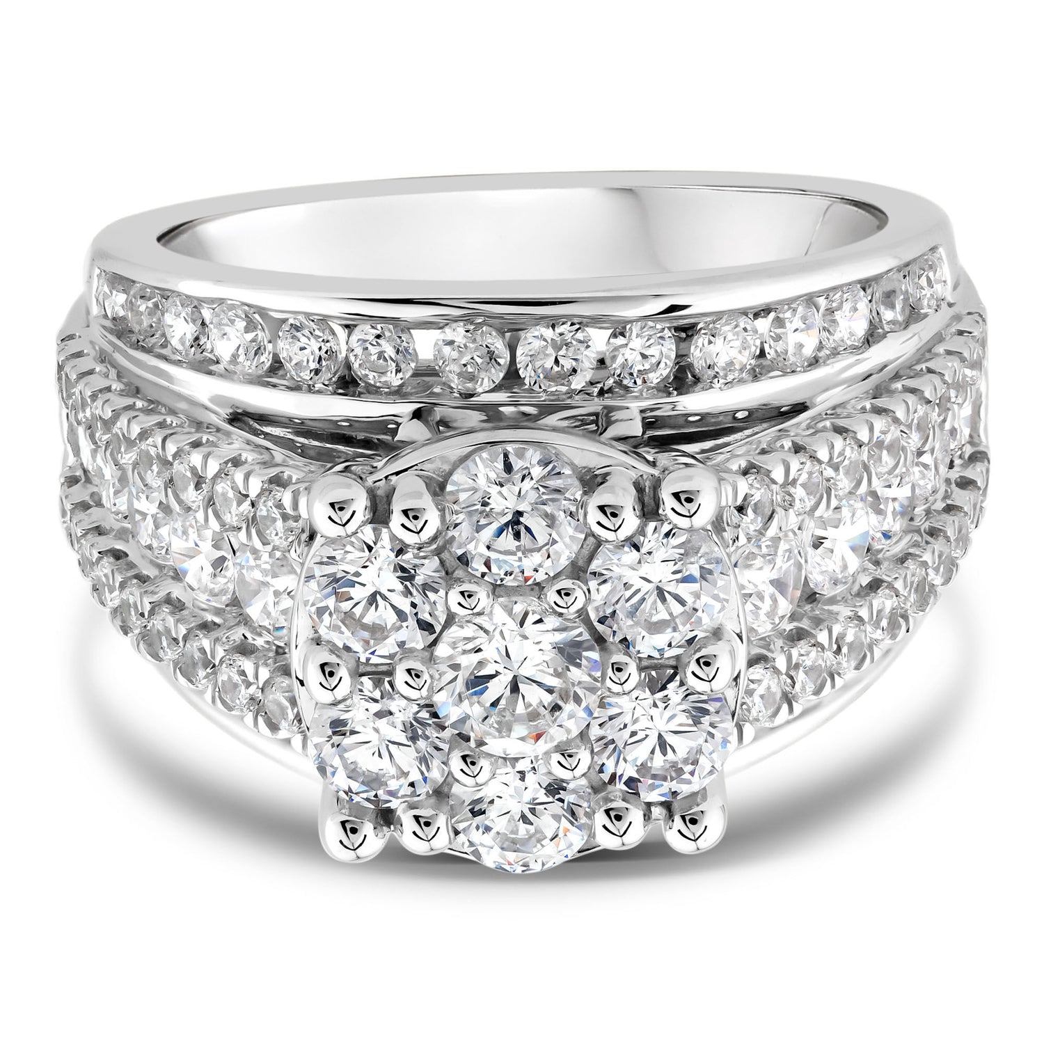 Lab Grown Diamond Composite Engagement Ring in 10K White Gold (3 ct. tw.)