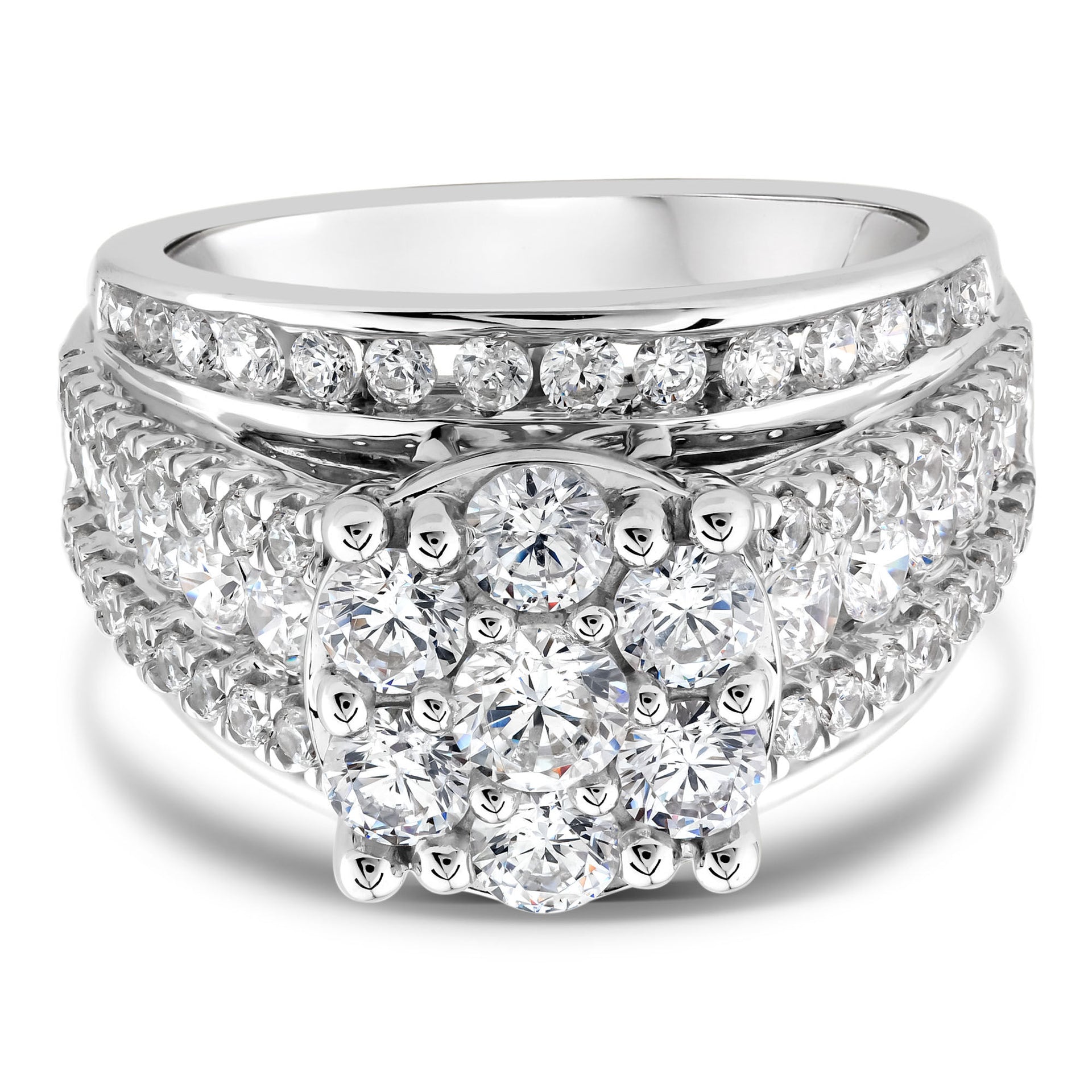 Lab Grown Diamond Composite Engagement Ring in 10K White Gold (3 ct. tw.)