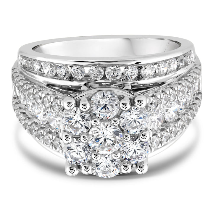 Lab Grown Diamond Composite Engagement Ring in 10K White Gold (3 ct. tw.)