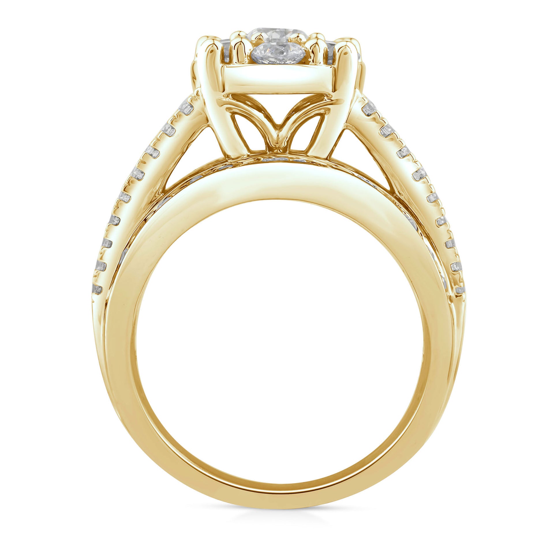 Lab Grown Diamond Composite Engagement Ring in 10K Yellow Gold (3 ct. tw.)