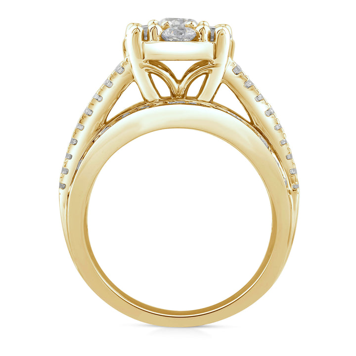 Lab Grown Diamond Composite Engagement Ring in 10K Yellow Gold (3 ct. tw.)