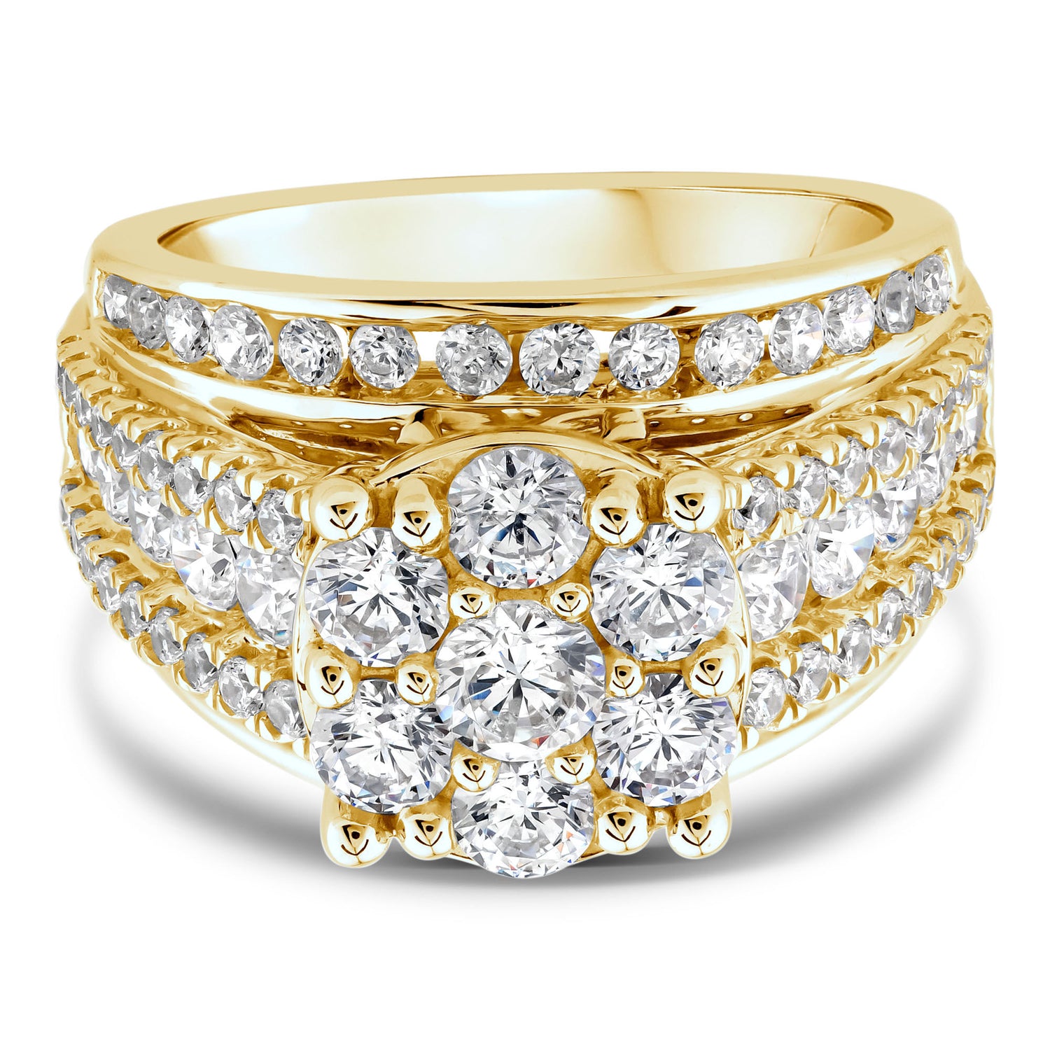 Lab Grown Diamond Composite Engagement Ring in 10K Yellow Gold (3 ct. tw.)