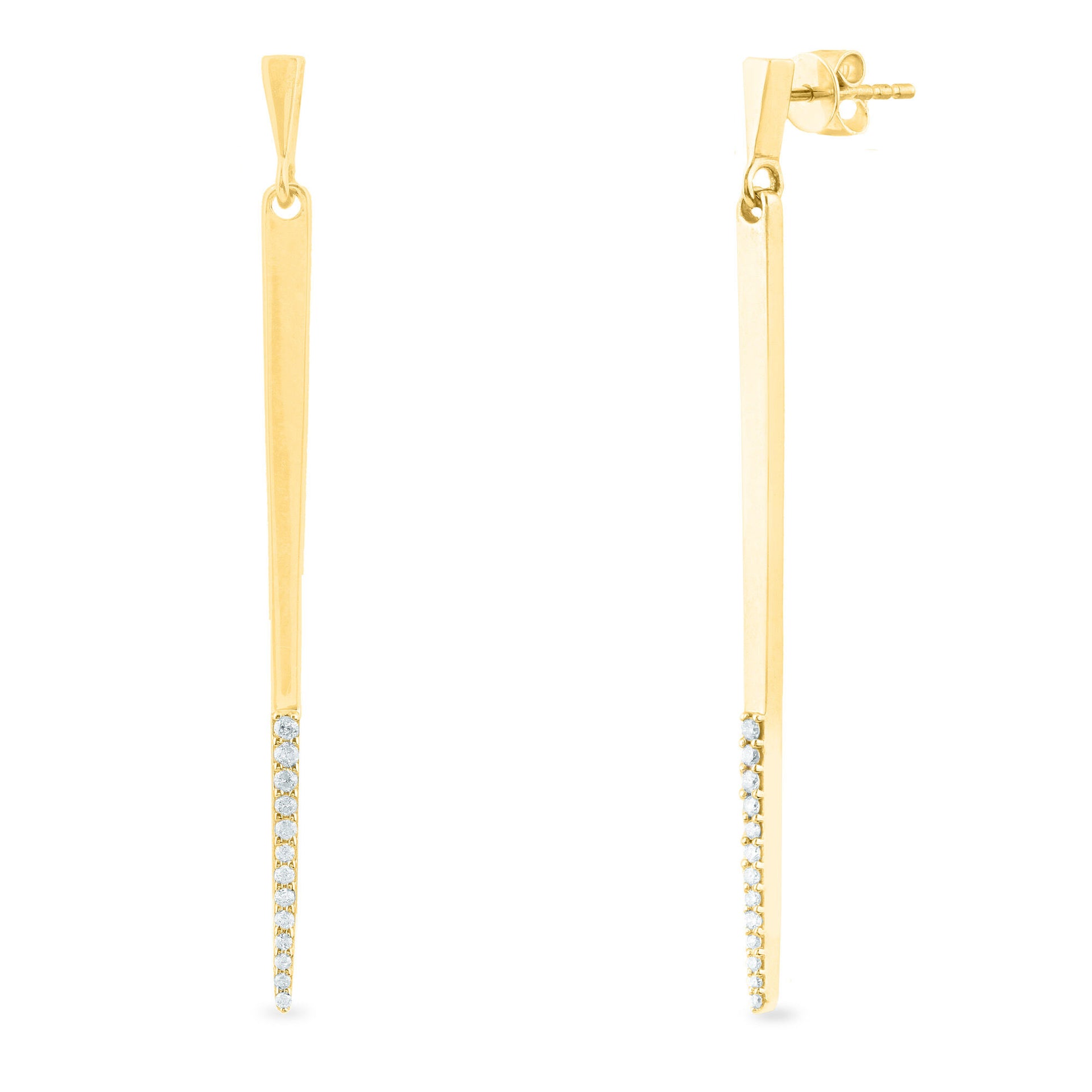 Diamond Drop Earrings in 10K Yellow Gold (1/5 ct. tw.)