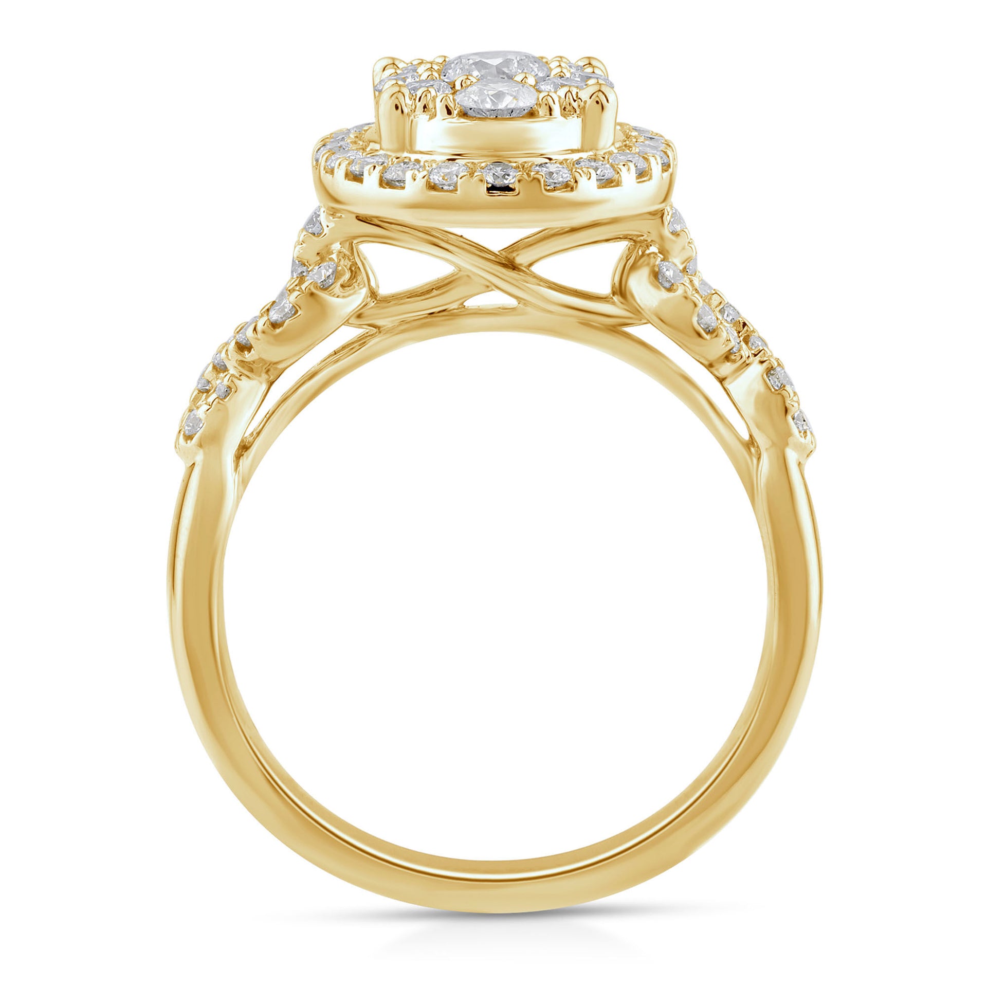 Oval Composite Diamond Engagement Ring in 14K Yellow Gold (1 ct. tw.)