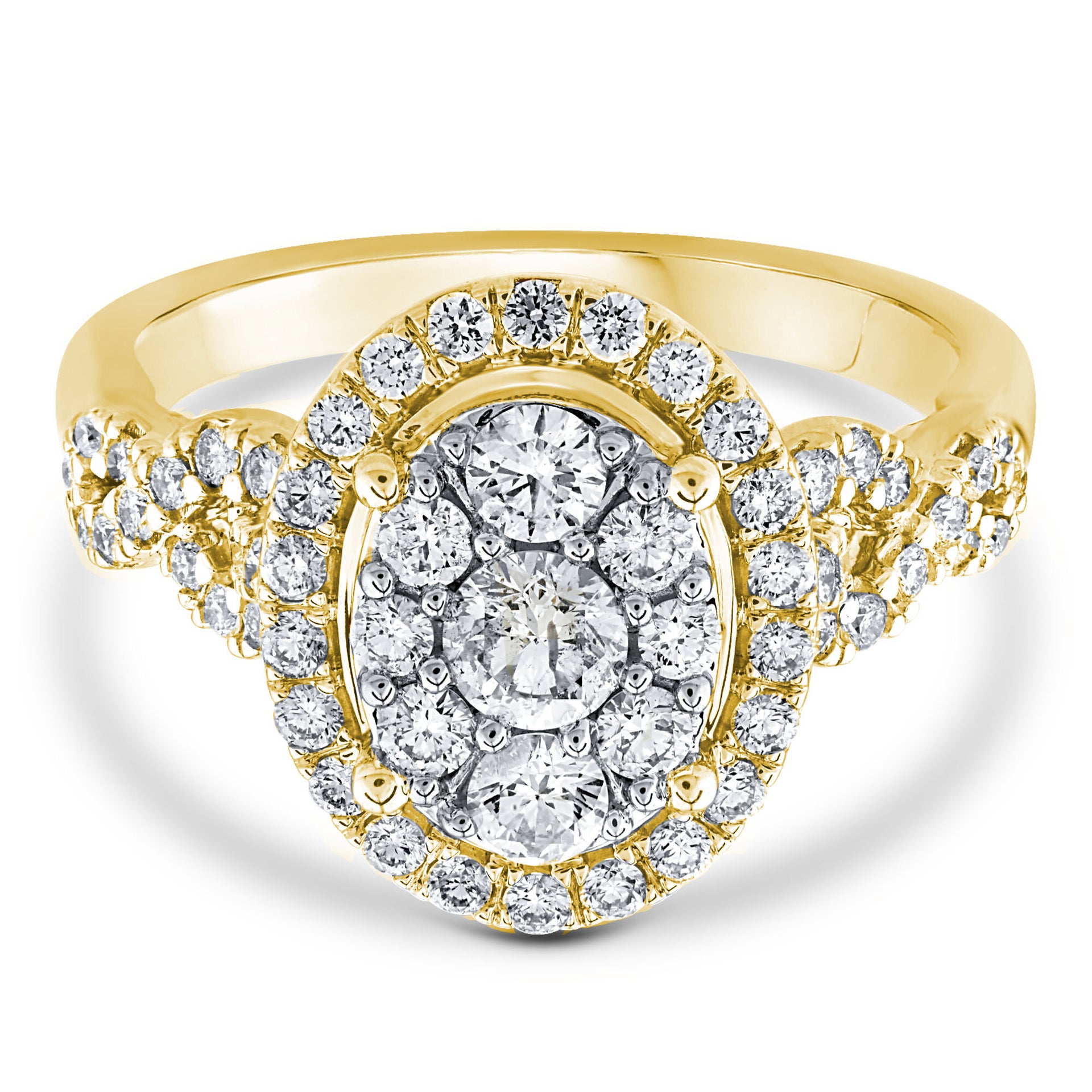 Oval Composite Diamond Engagement Ring in 14K Yellow Gold (1 ct. tw.)