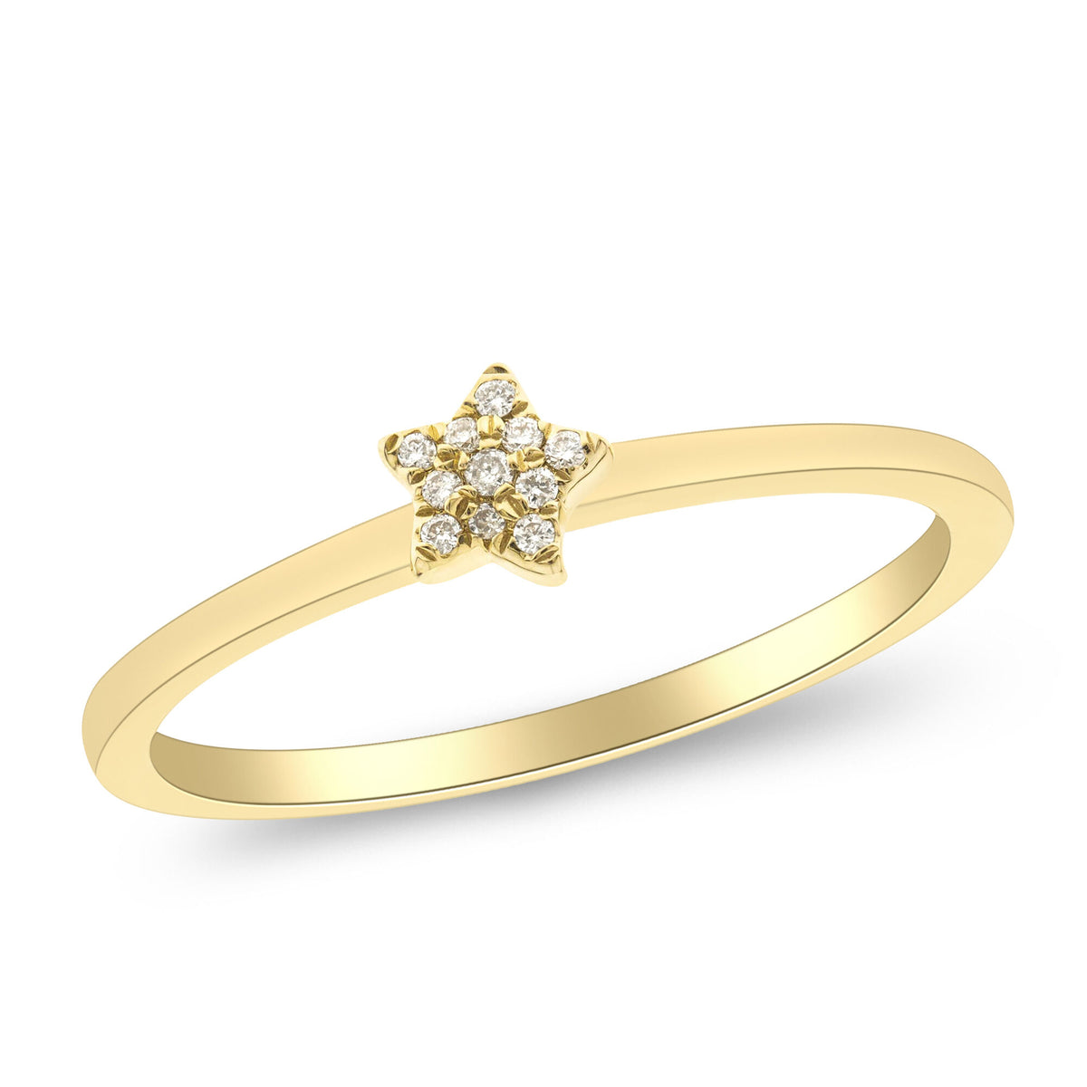Diamond Accent Star Ring in 10K Yellow Gold