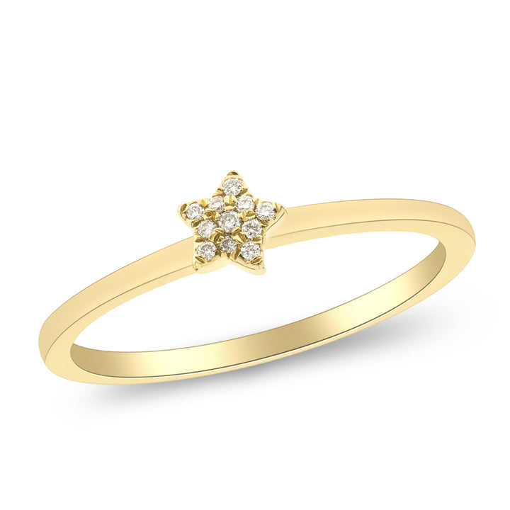 Diamond Accent Star Ring in 10K Yellow Gold