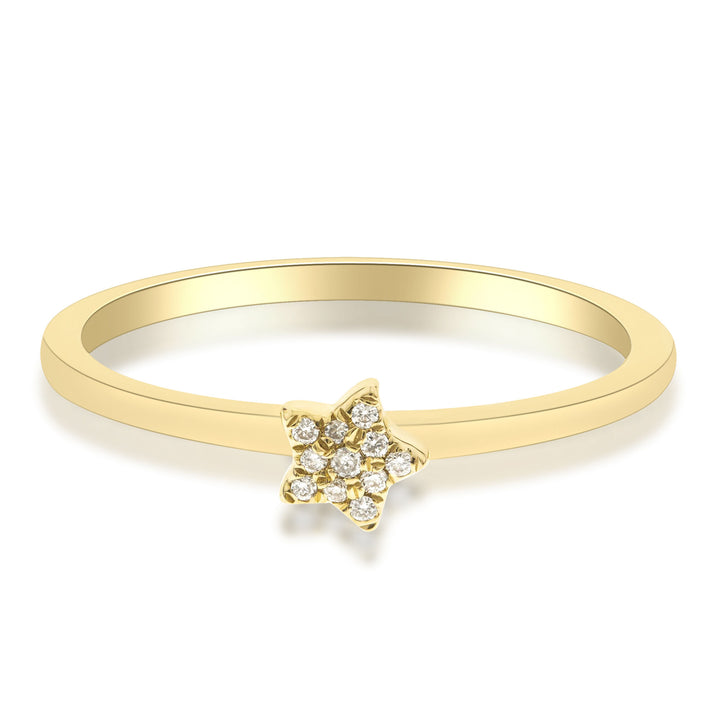 Diamond Accent Star Ring in 10K Yellow Gold