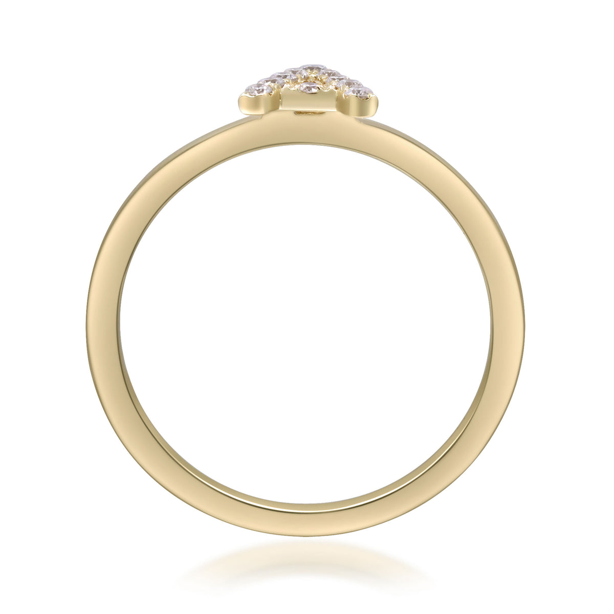 Diamond Accent "A" Initial Ring in 10K Yellow Gold