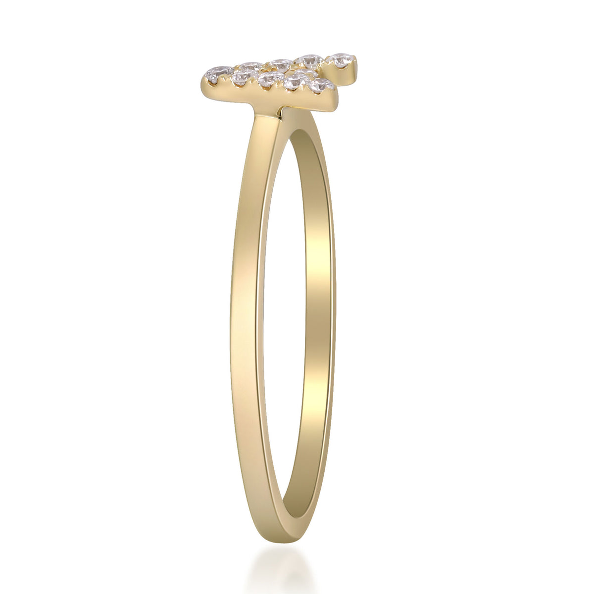 Diamond Accent "A" Initial Ring in 10K Yellow Gold