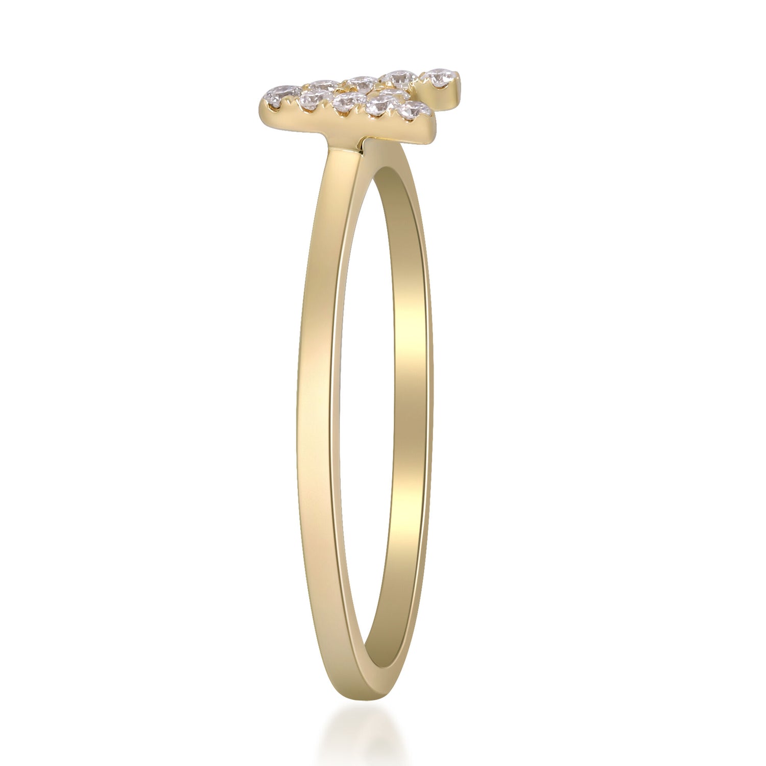 Diamond Accent "A" Initial Ring in 10K Yellow Gold