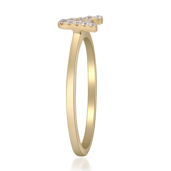 Diamond Accent "A" Initial Ring in 10K Yellow Gold