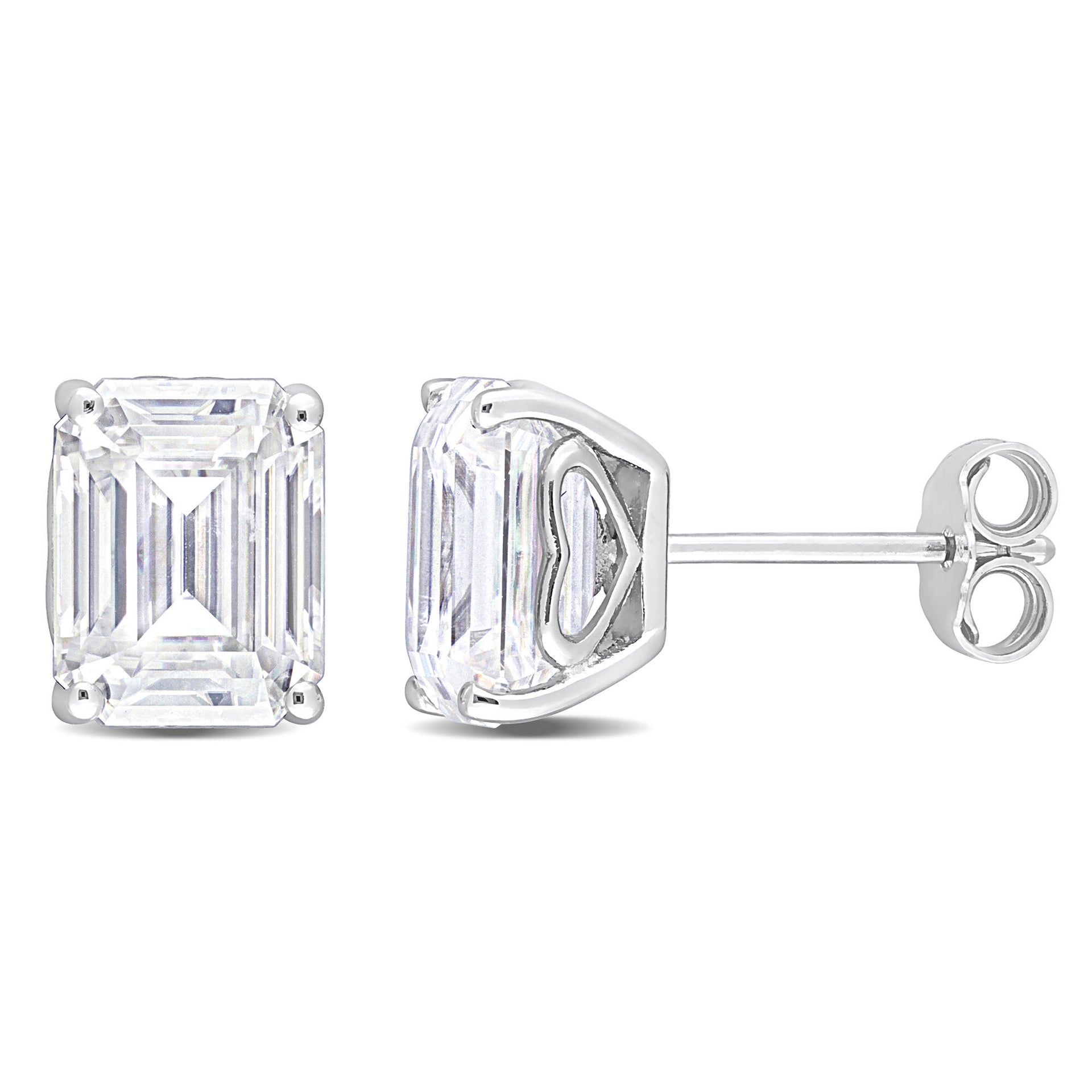 Lab-Created Moissanite Solitaire Stud Earrings in Sterling Silver (4 4/5 ct. dew)