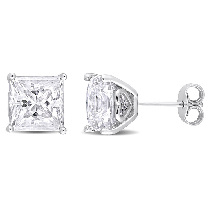 Lab-Created Moissanite Square Solitaire Stud Earrings in Sterling Silver (6 ct. dew)