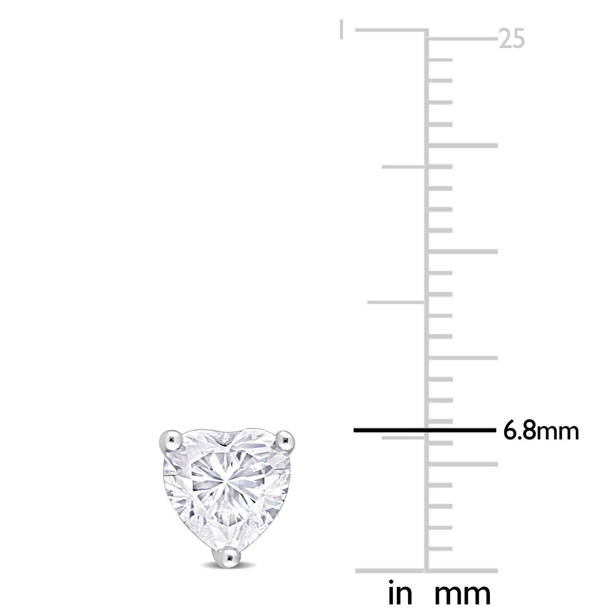 Heart-Shaped Lab-Created Moissanite Stud Earrings in Sterling Silver (1 1/2 ct. dew)