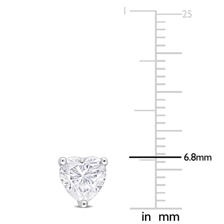 Heart-Shaped Lab-Created Moissanite Stud Earrings in Sterling Silver (1 1/2 ct. dew)