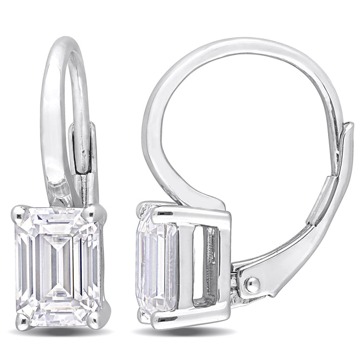 Lab-Created Moissanite Lever-Back Earrings in Sterling Silver (2 ct. dew)