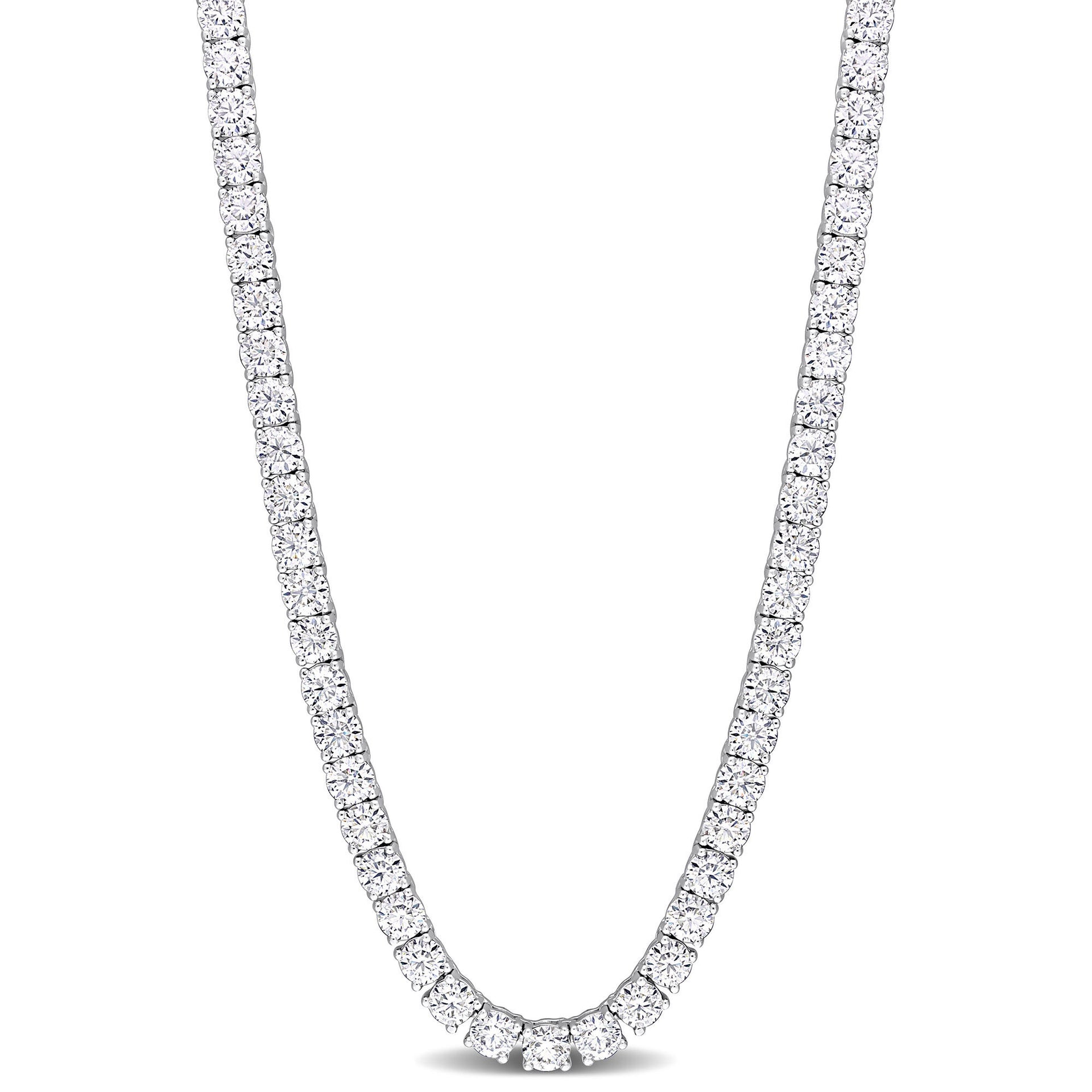 Moissanite Tennis Necklace in Sterling Silver (26 1/2 ct. dew)