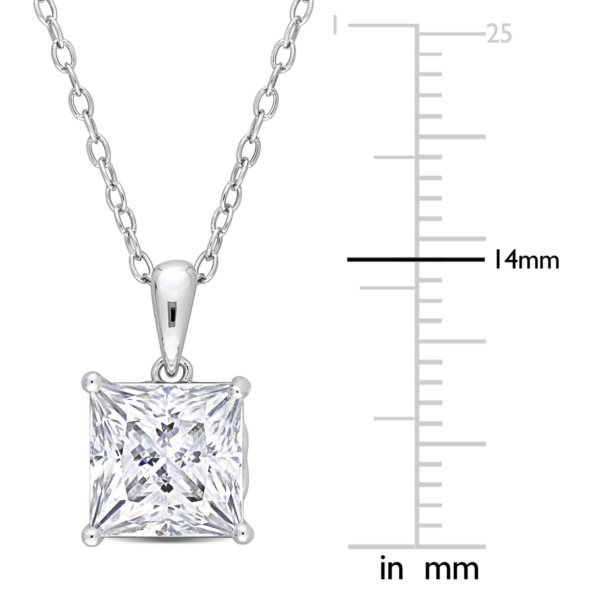 Lab-Created Moissanite Solitaire Pendant in Sterling Silver (3 ct. dew)