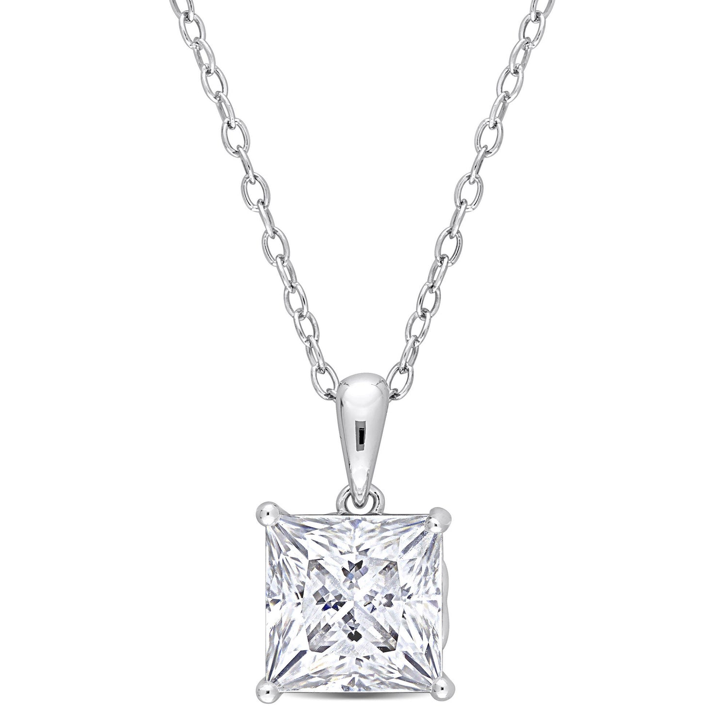 Lab-Created Moissanite Solitaire Pendant in Sterling Silver (3 ct. dew)