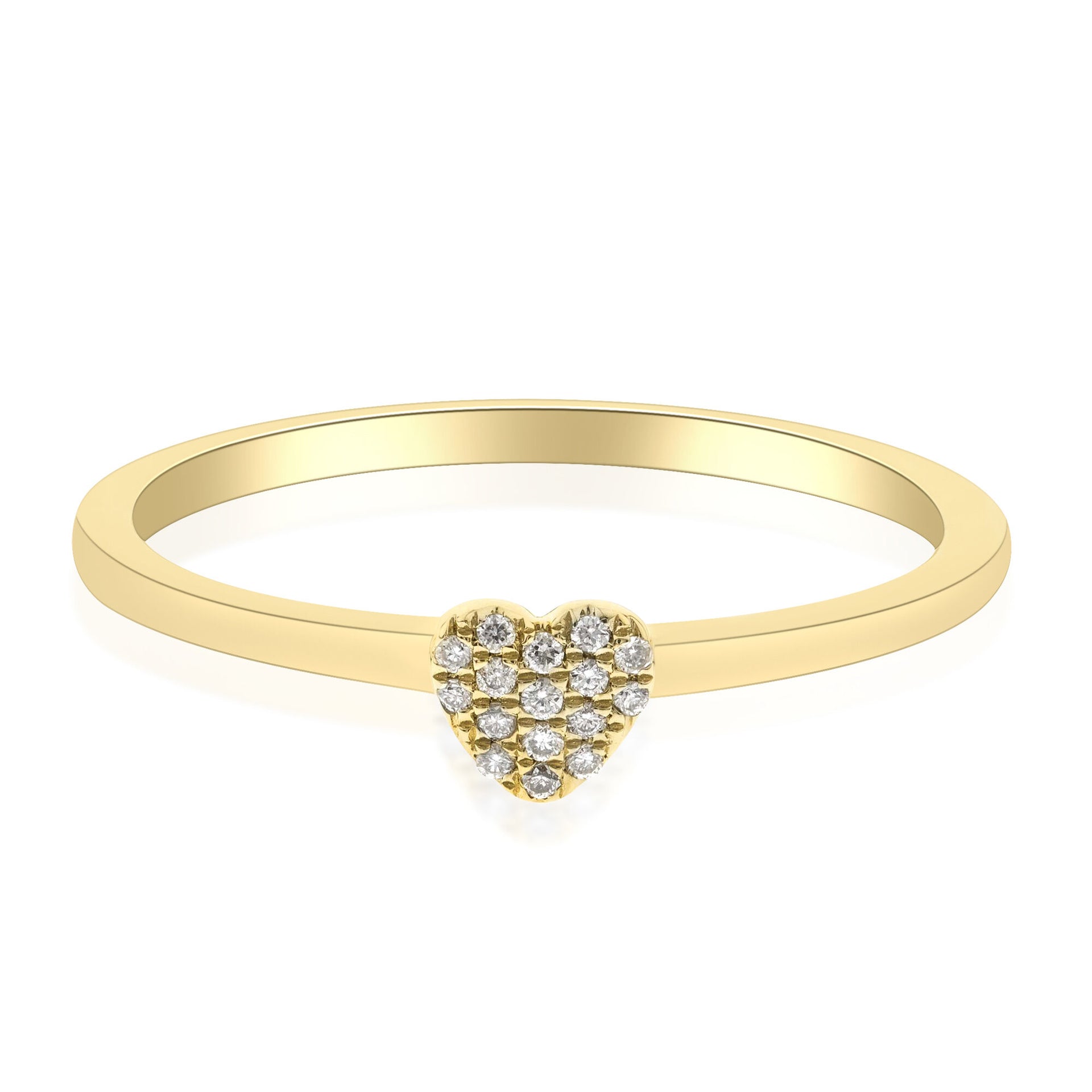 Diamond Accent Heart Ring in 10K Yellow Gold