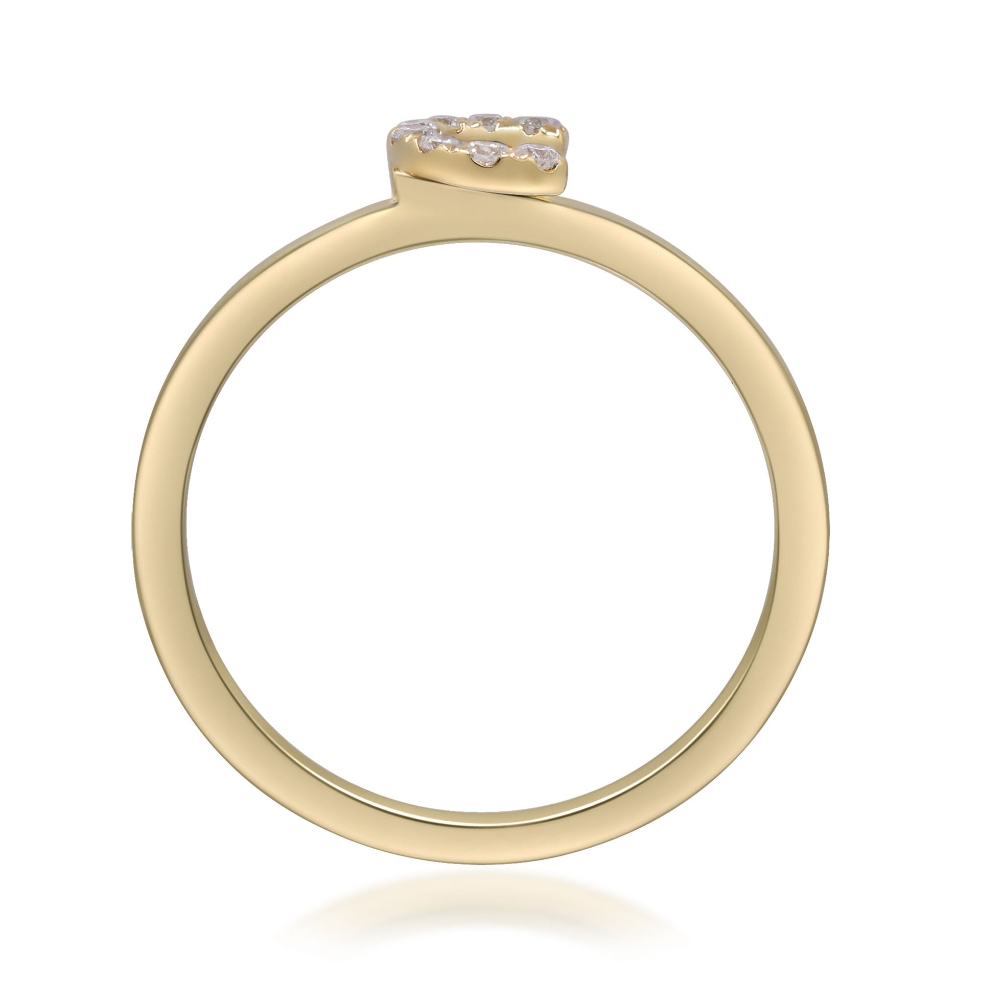 Diamond Accent "C" Initial Ring in 10K Yellow Gold