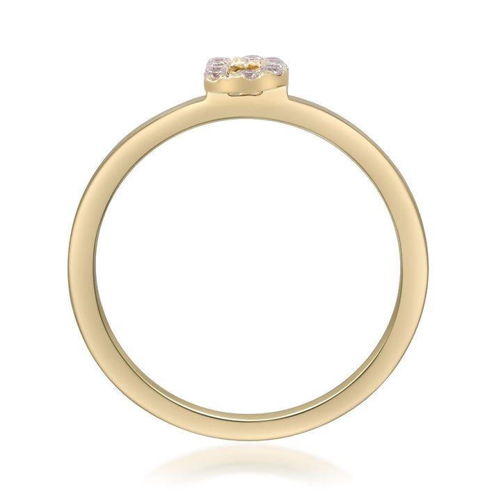 Diamond Accent "D" Initial Ring in 10K Yellow Gold