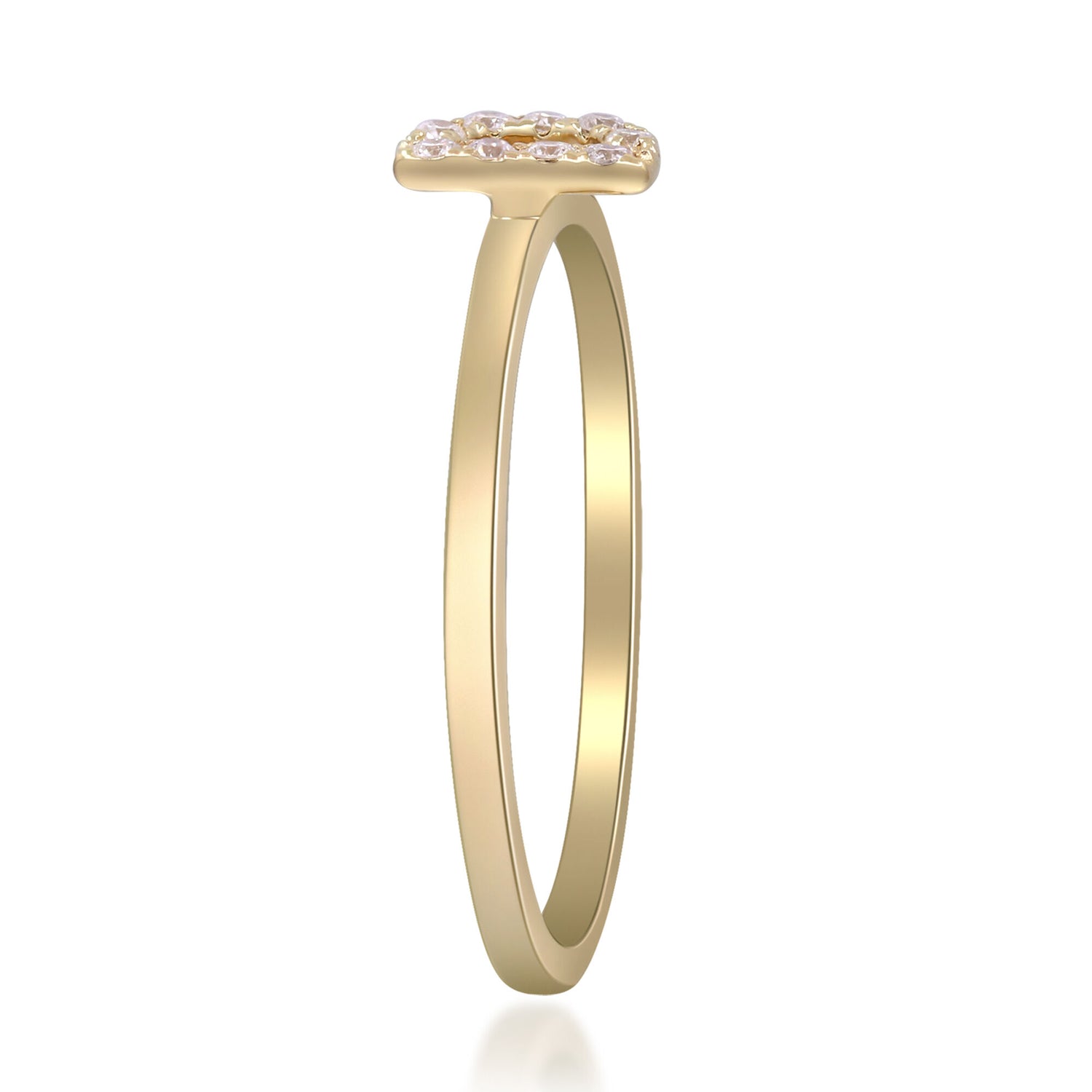Diamond Accent "D" Initial Ring in 10K Yellow Gold