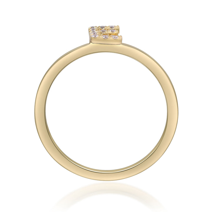 Diamond Accent "E" Initial Ring in 10K Yellow Gold