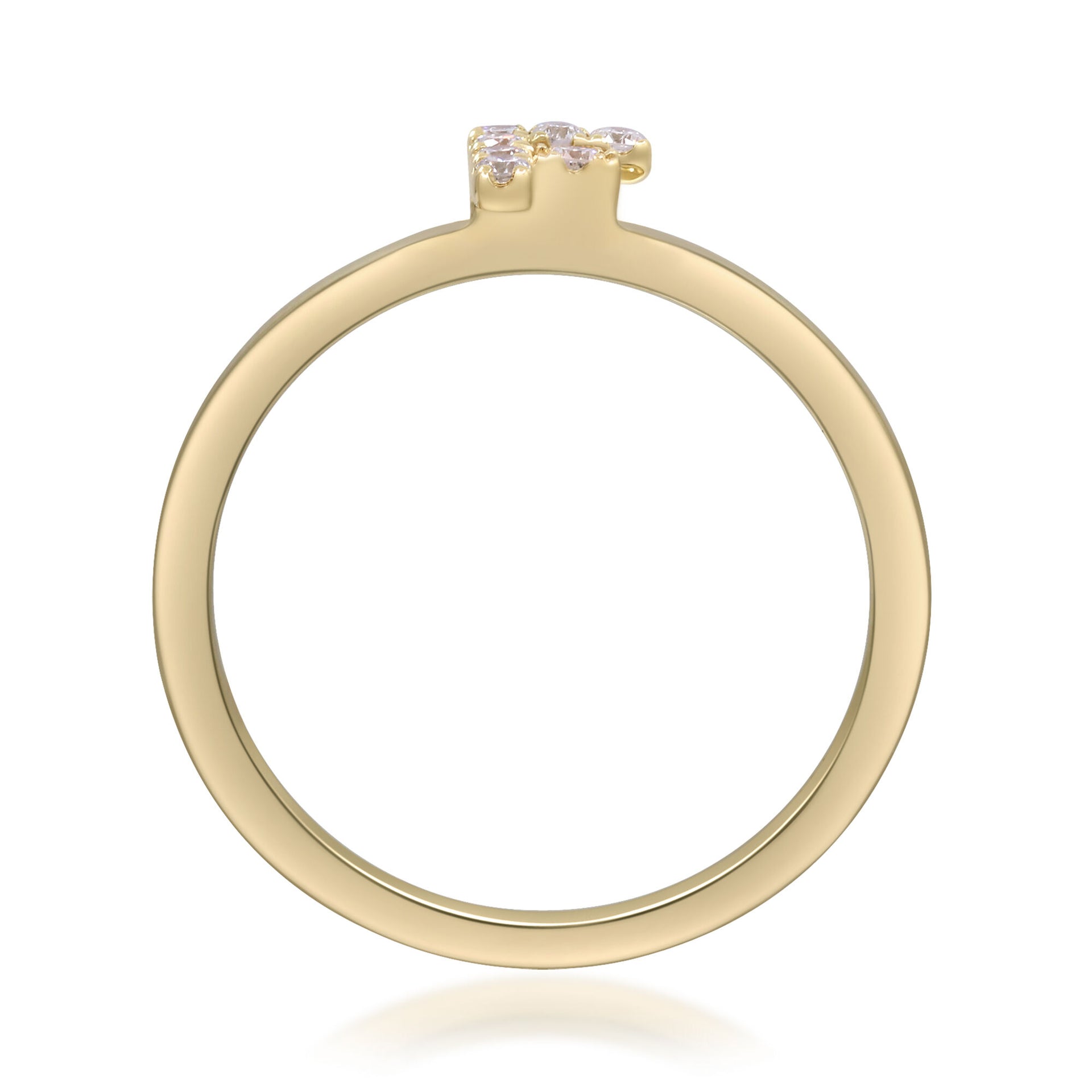 Diamond Accent "F" Initial Ring in 10K Yellow Gold