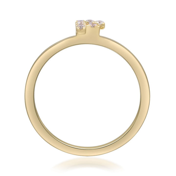 Diamond Accent "F" Initial Ring in 10K Yellow Gold