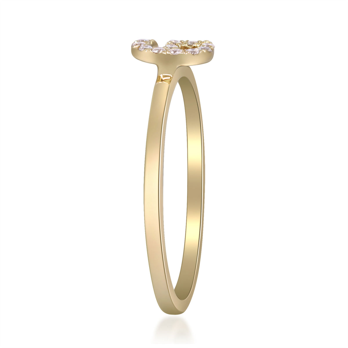 Diamond Accent "G" Initial Ring in 10K Yellow Gold