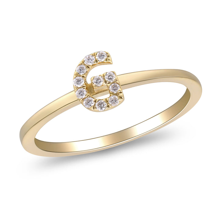 Diamond Accent "G" Initial Ring in 10K Yellow Gold