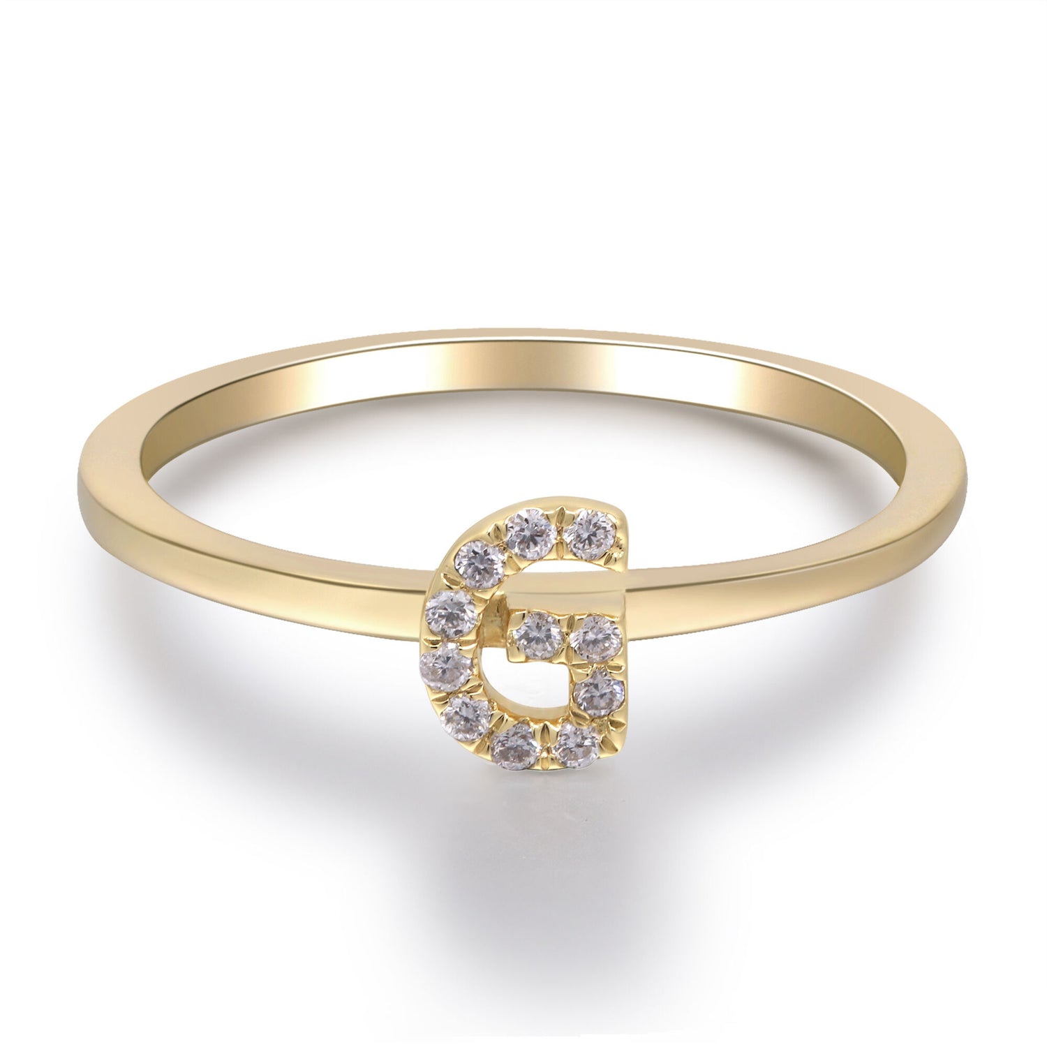 Diamond Accent "G" Initial Ring in 10K Yellow Gold
