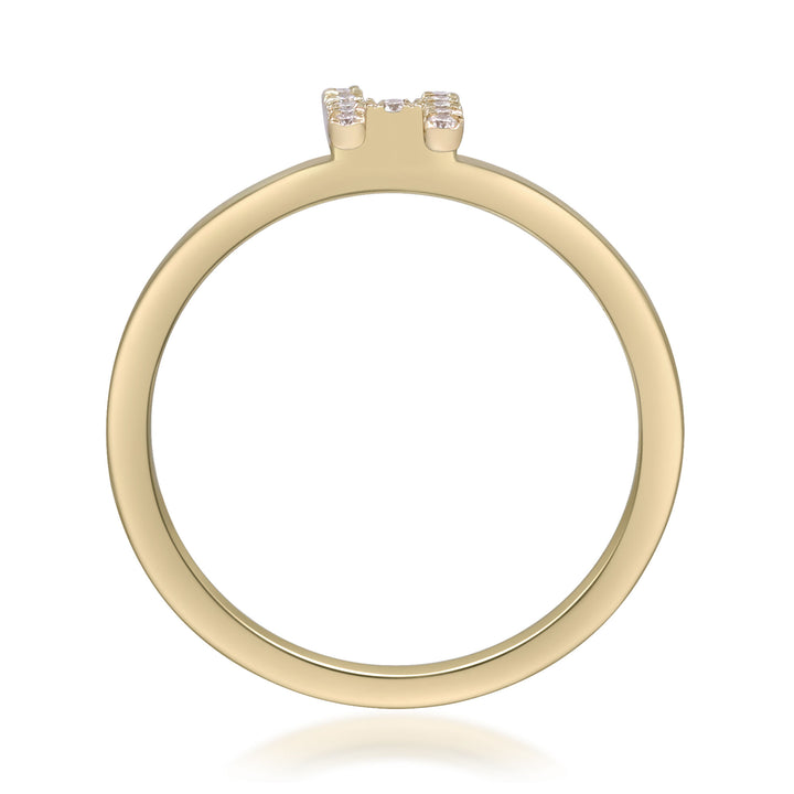 Diamond Accent "H" Initial Ring in 10K Yellow Gold