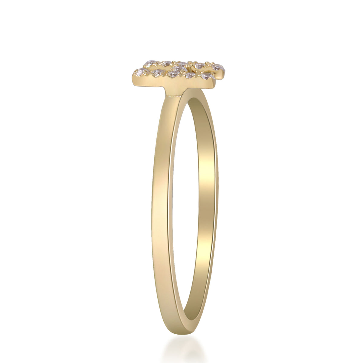 Diamond Accent "H" Initial Ring in 10K Yellow Gold