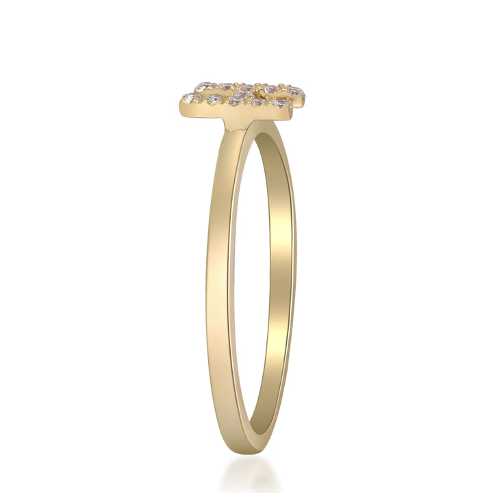 Diamond Accent "H" Initial Ring in 10K Yellow Gold