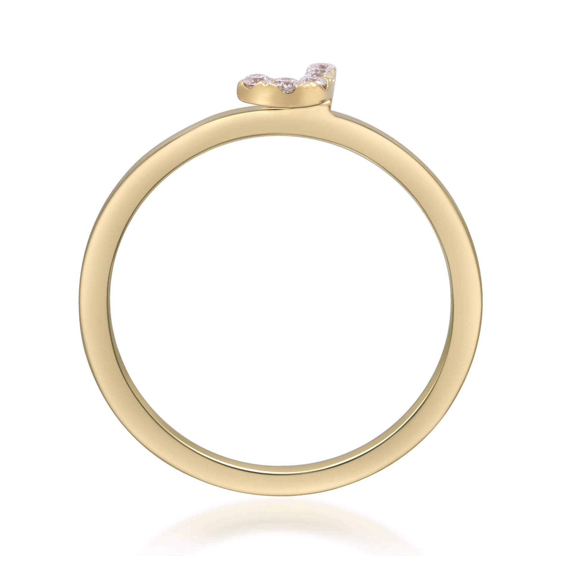 Diamond Accent "J" Initial Ring in 10K Yellow Gold