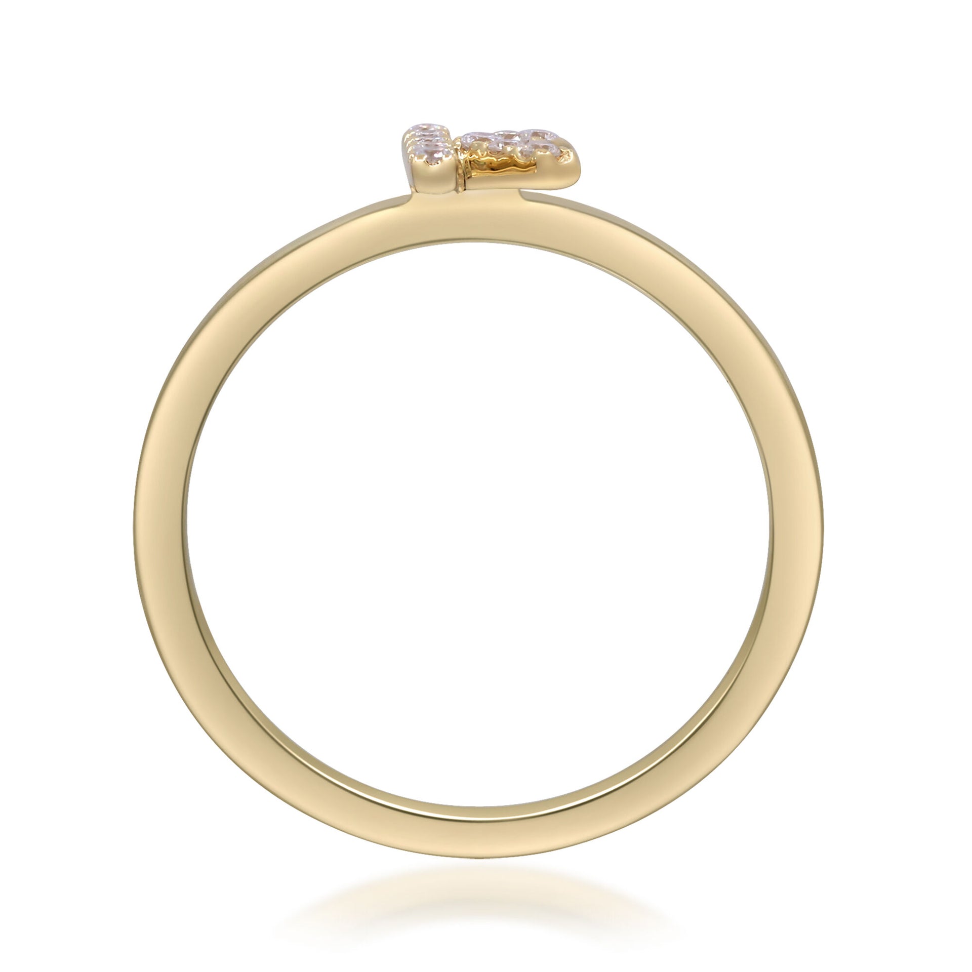 Diamond Accent "K" Initial Ring in 10K Yellow Gold