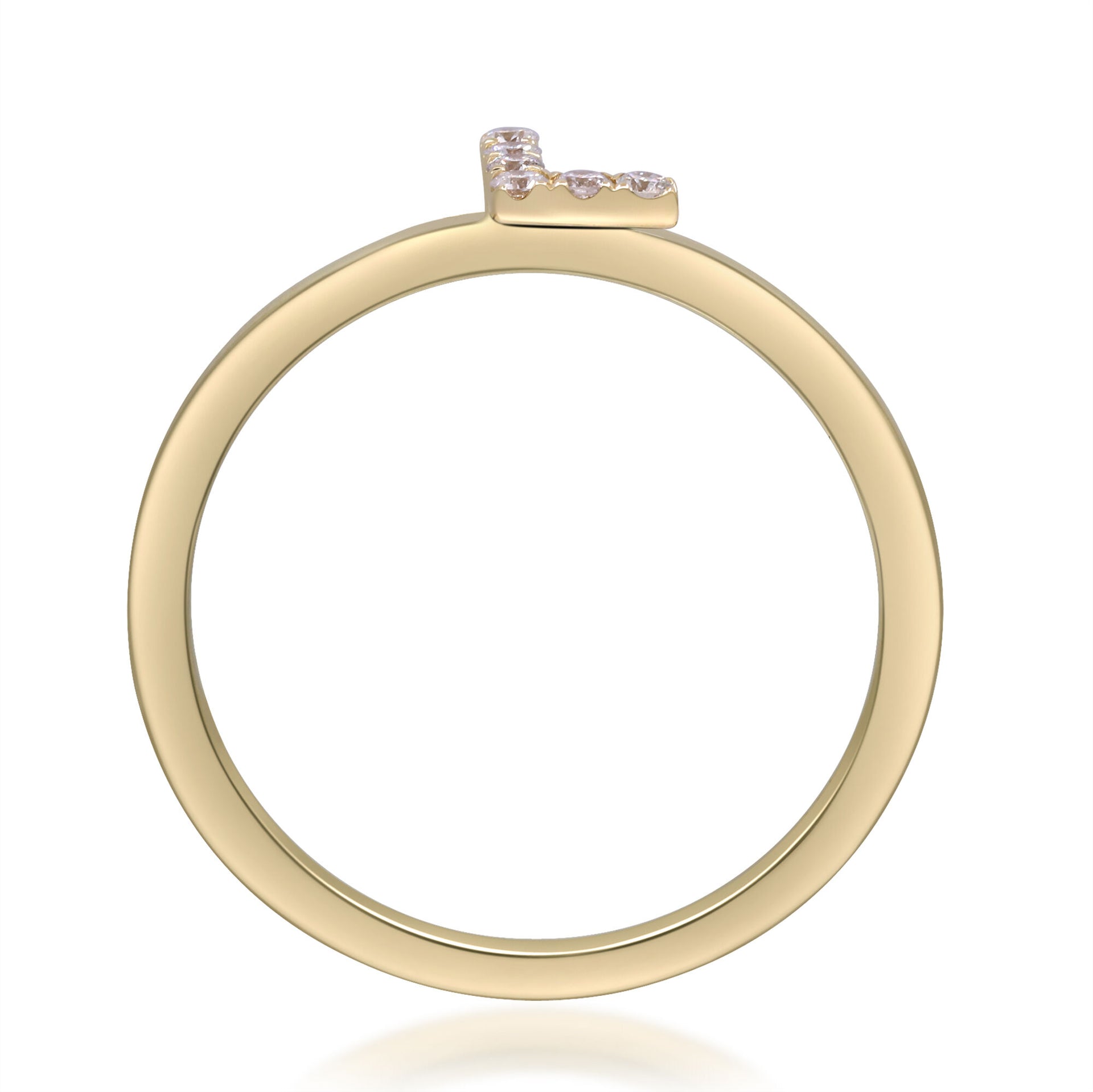 Diamond Accent "L" Initial Ring in 10K Yellow Gold