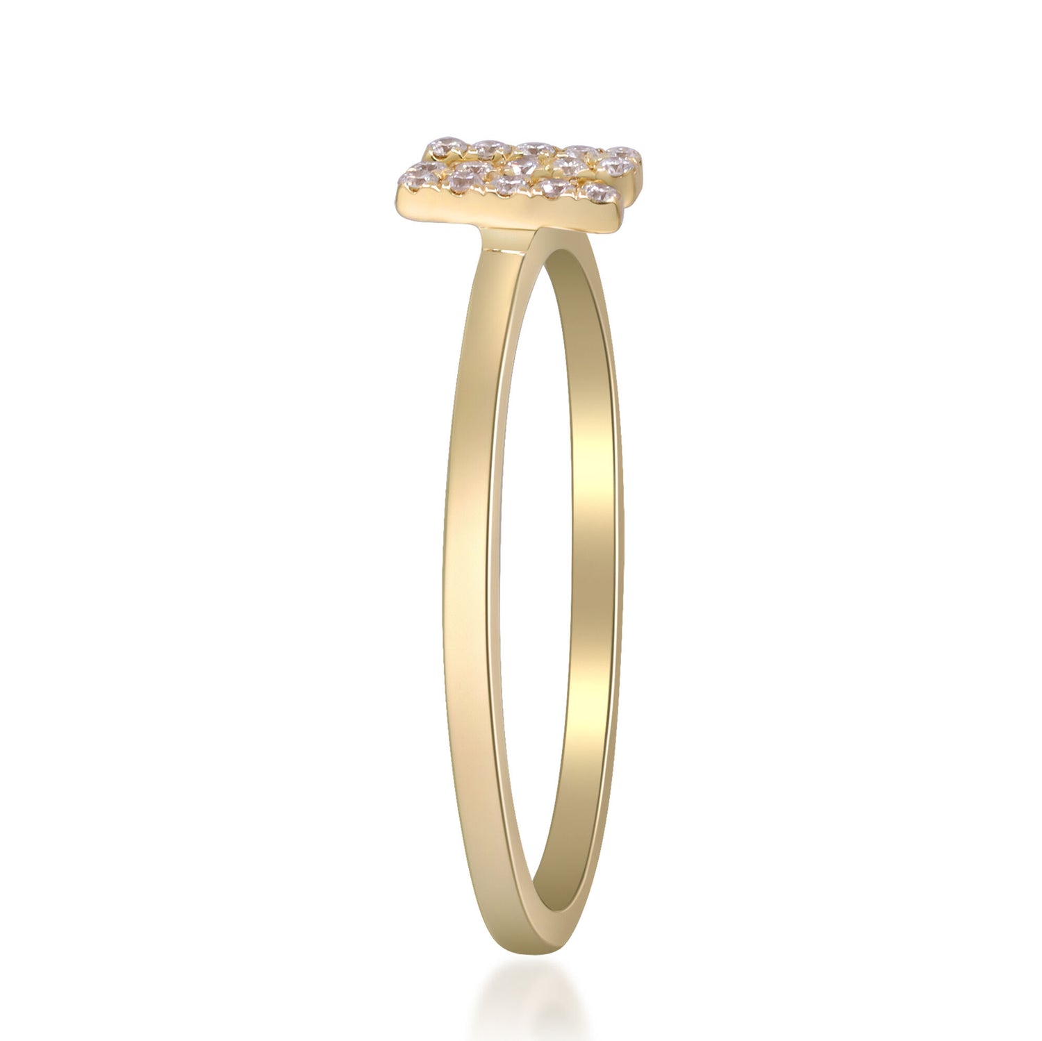 Diamond Accent "N" Initial Ring in 10K Yellow Gold